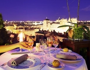 this picture is the view from Villa florentine terrace at night. 